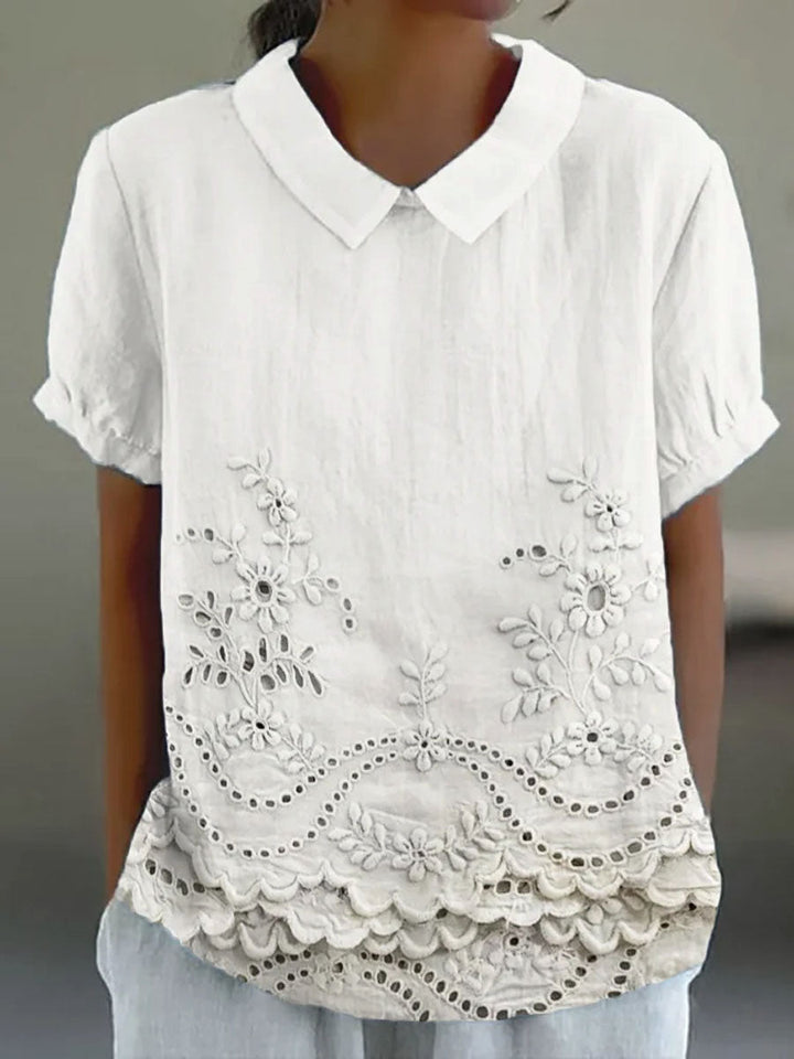 Lillian | Floral Embroidered Summer Shirt