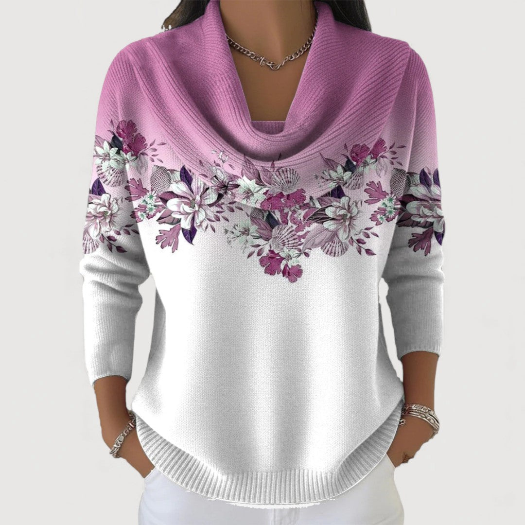 Alora | Floral Cowl Sweater
