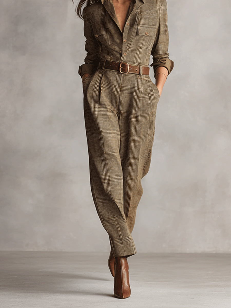 Sinead | Brown Textured Overall