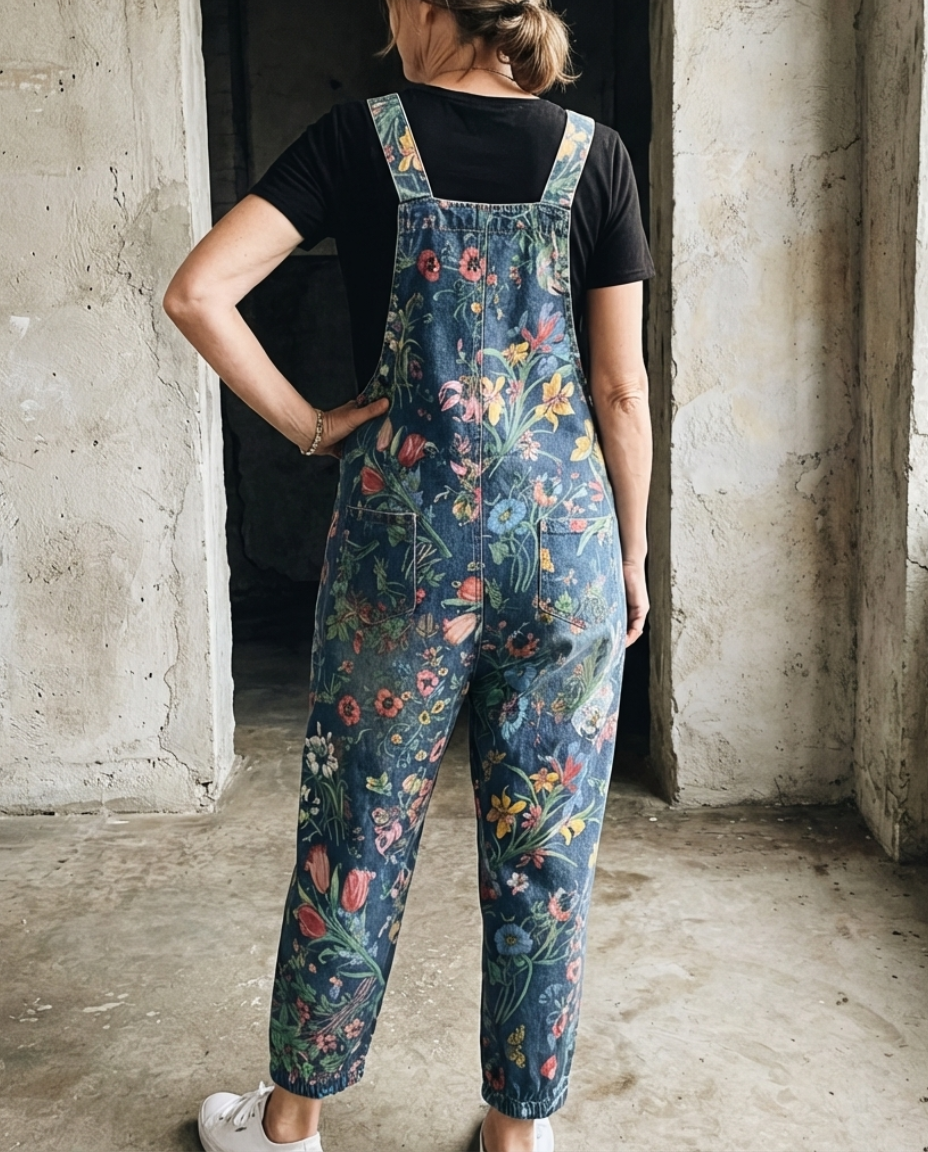 Claire | Casual Floral Print Denim Jumpsuit