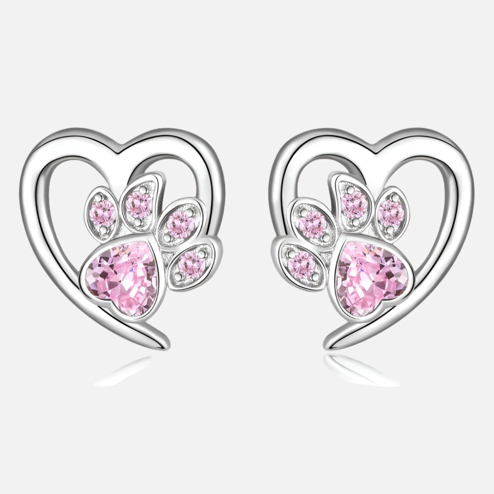 Pratima | Paw Heart Zirconia Earrings