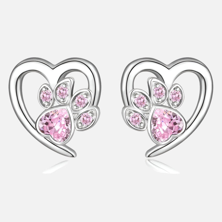 Pratima | Paw Heart Zirconia Earrings
