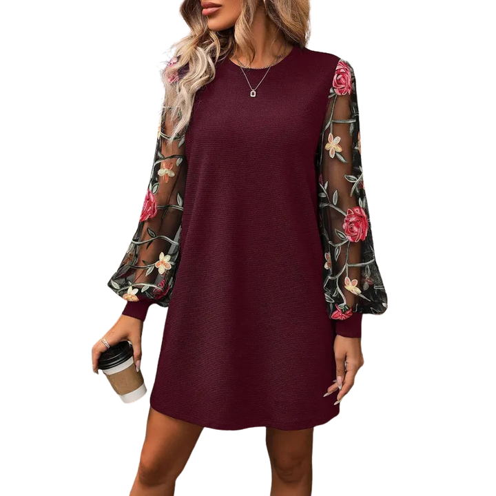 Rosalie | Elegant Embroidered Sleeve Dress