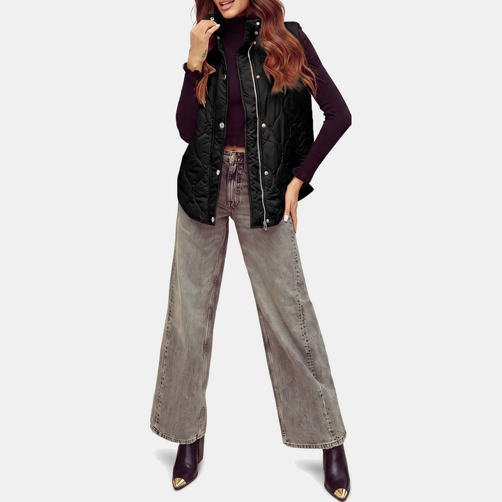 Francie | Quilted Sleeveless Puffer Vest