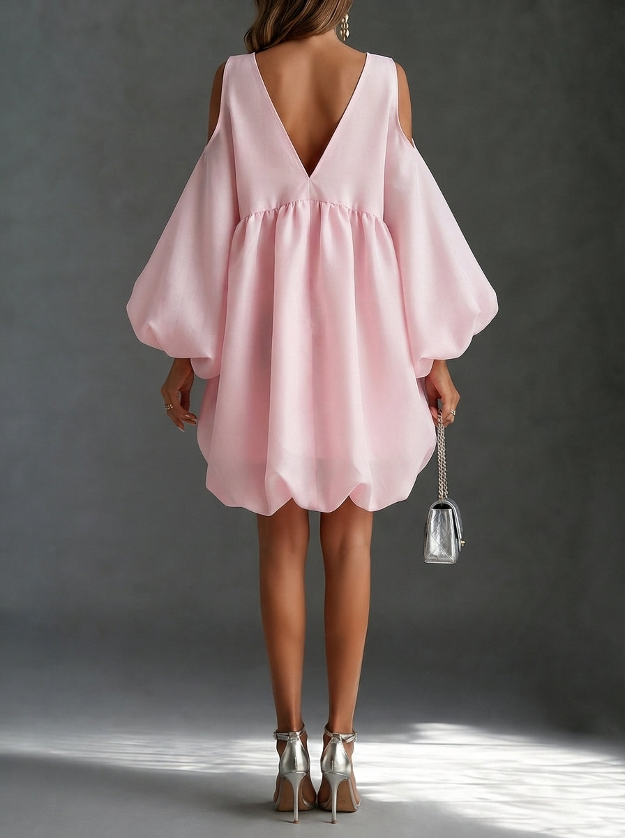 Zenobia | Cold-Shoulder Balloon-Sleeve Dress