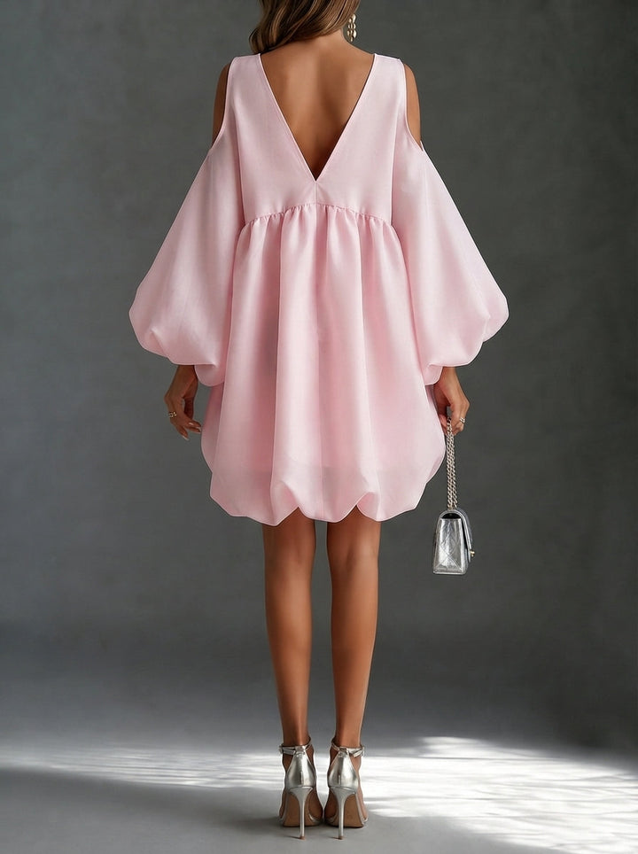 Zenobia | Cold-Shoulder Balloon-Sleeve Dress