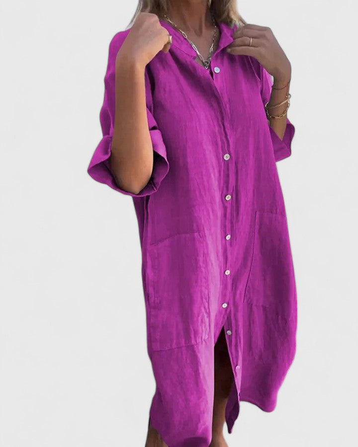 Kristina | Button Down Midi Dress