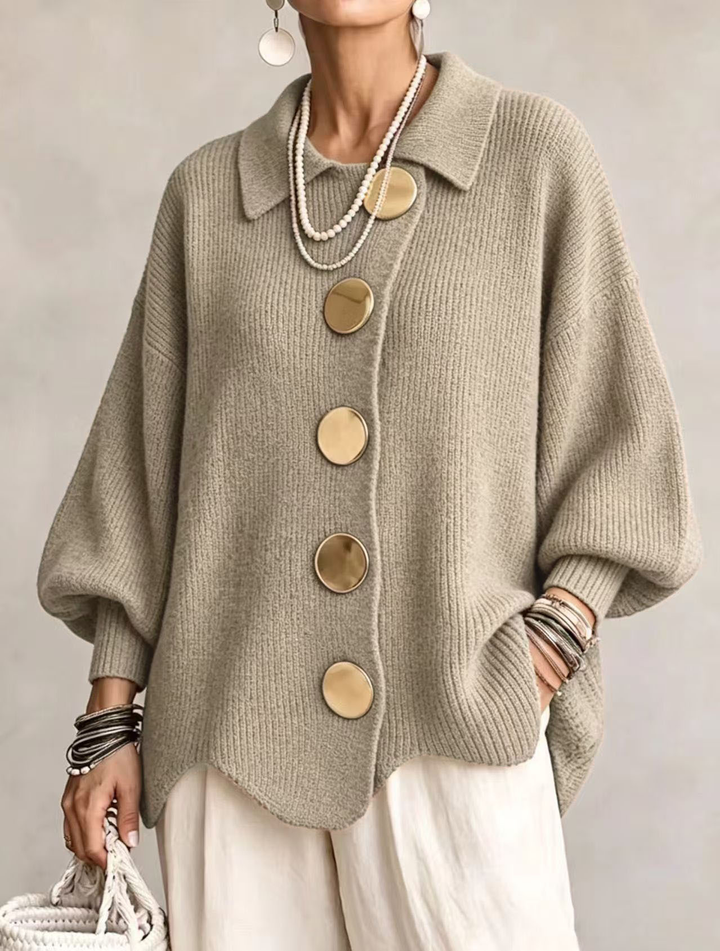 Iselyn | Oversized Collared Cardigan
