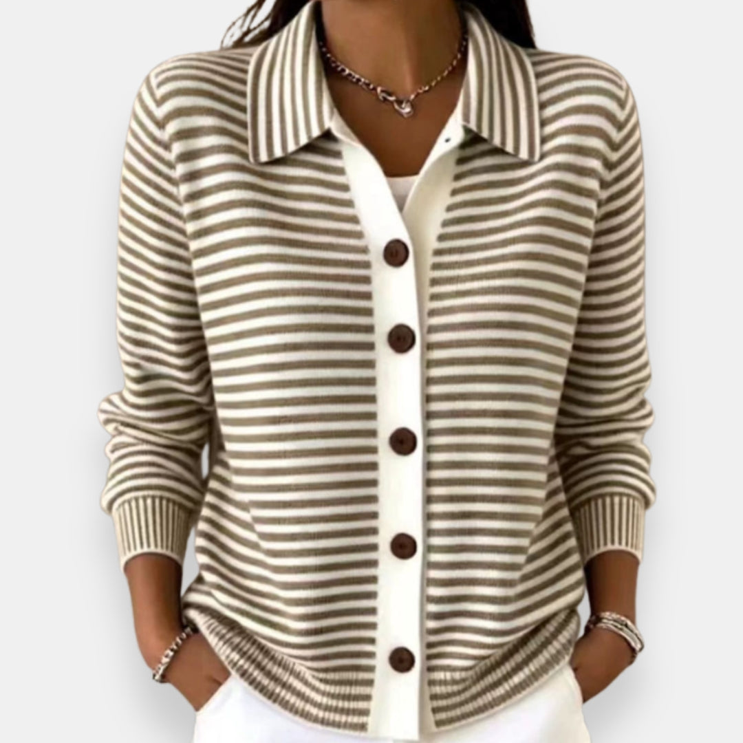 Meredith | Striped Button Cardigan