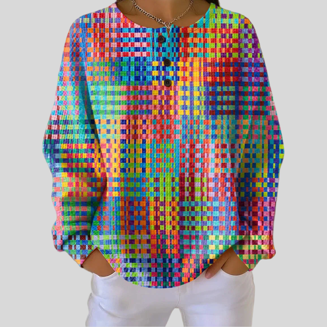 Rosa | Colorful Checkered Sweatshirt