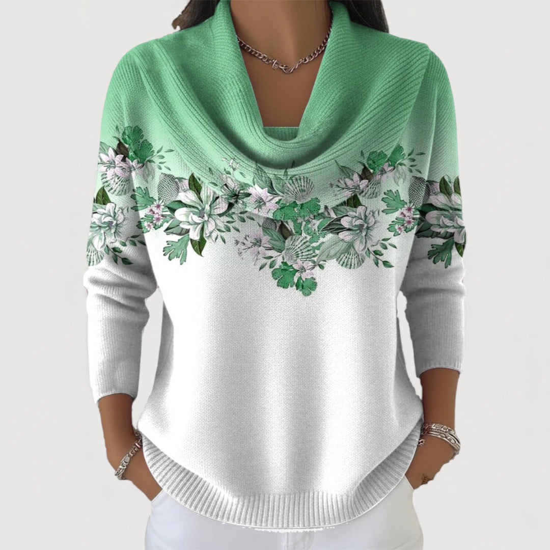 Alora | Floral Cowl Sweater