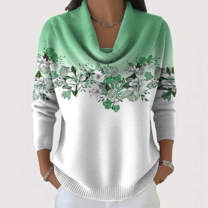 Alora | Floral Cowl Sweater