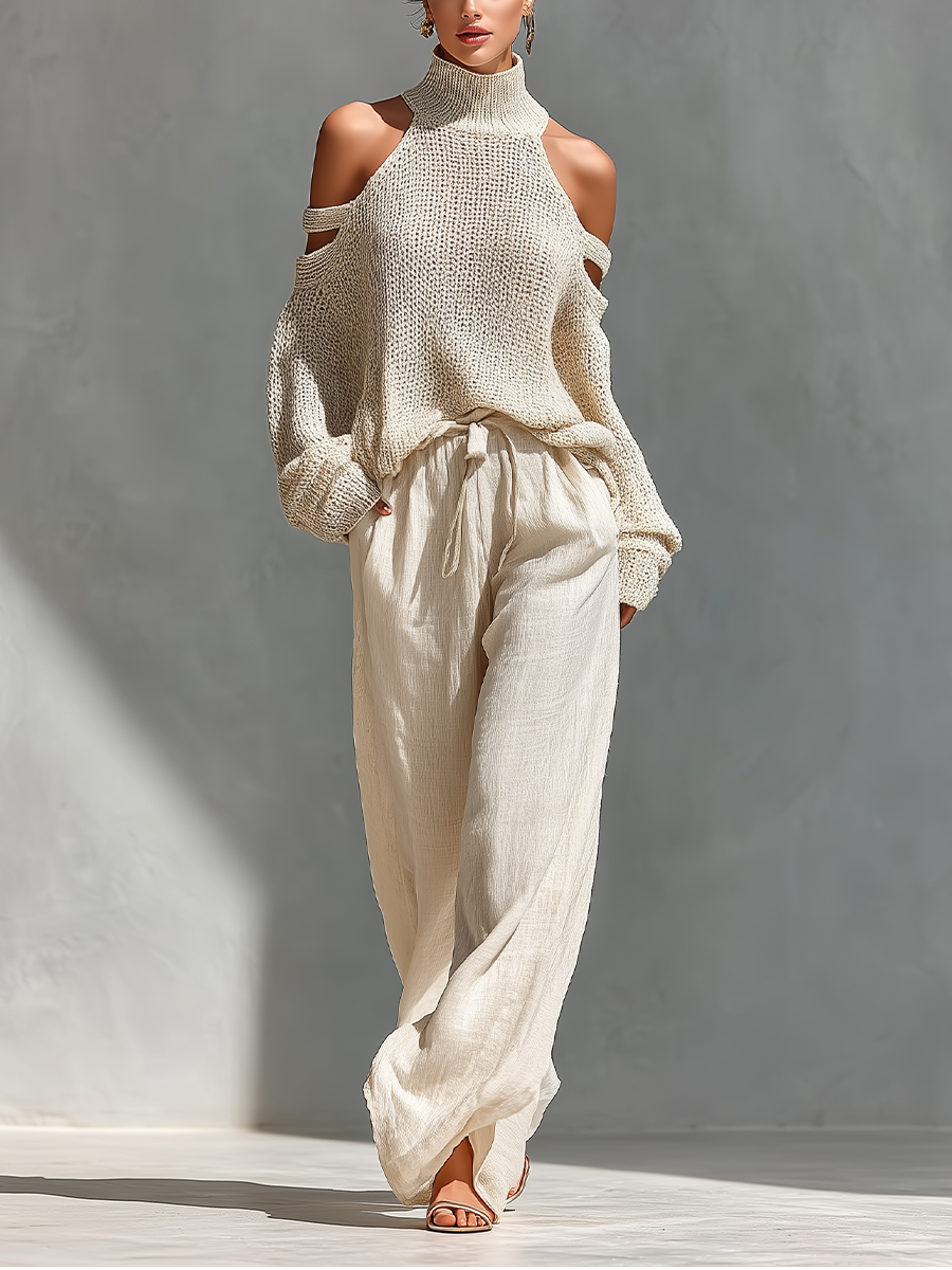 Eleanor | Knit Set with Wide Pants