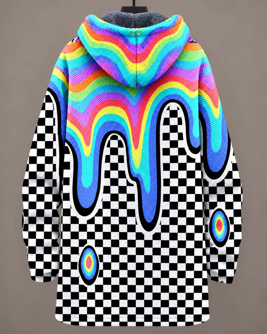Wynne | Rainbow Checkered Hooded Jacket
