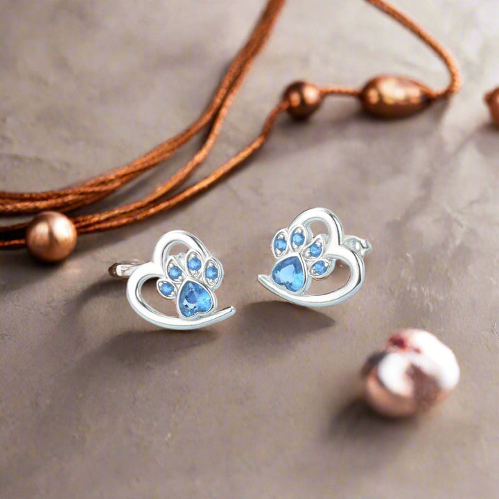 Pratima | Paw Heart Zirconia Earrings