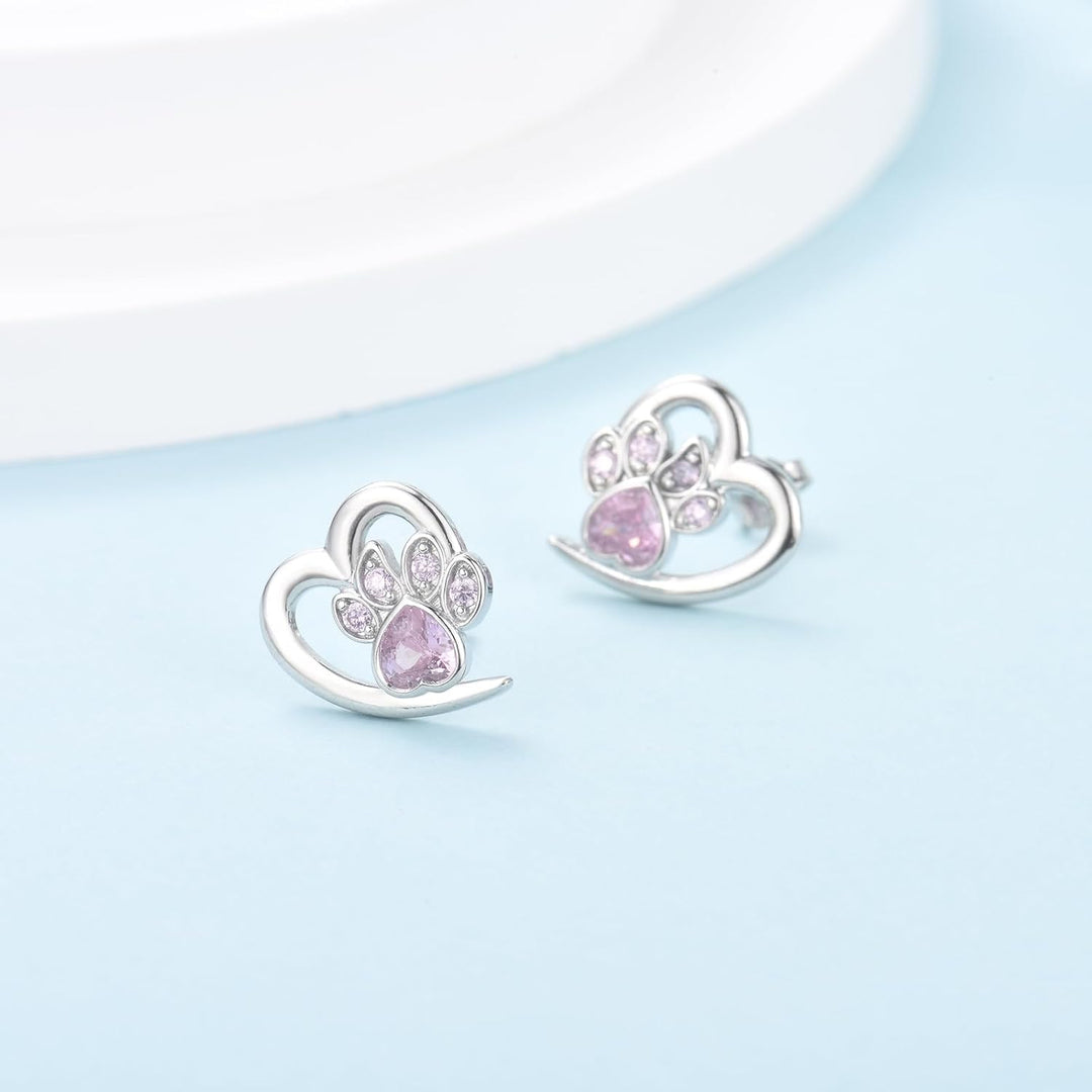 Pratima | Paw Heart Zirconia Earrings