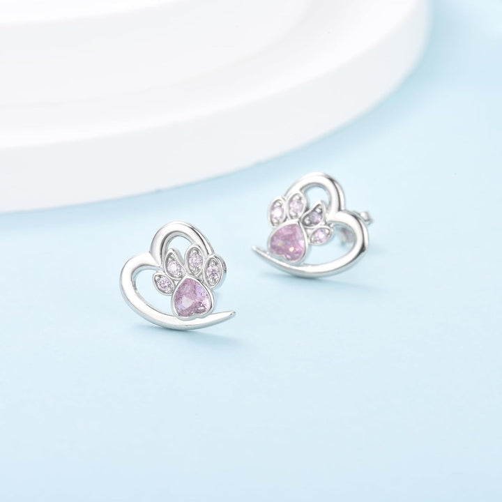 Pratima | Paw Heart Zirconia Earrings
