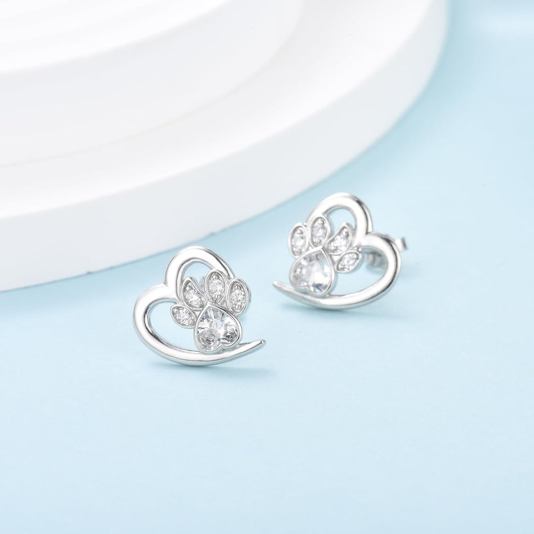 Pratima | Paw Heart Zirconia Earrings