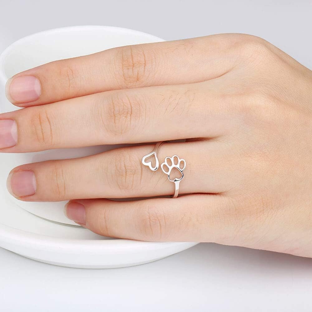 Donatella | Sterling Silver Paw Heart Ring