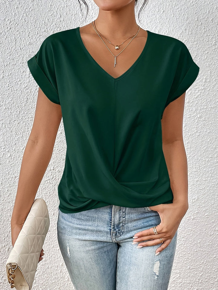 Liana | Soft Drape Twist-Front Top - Flattering, Comfortable & Elegant