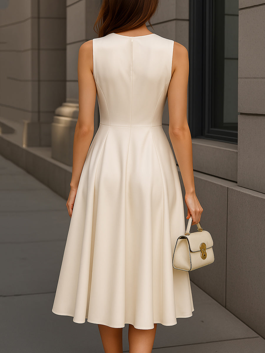 Naomi | Elegant Sleeveless Midi A-Line Dress
