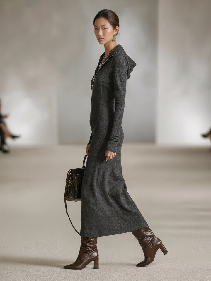 Korenna | Long-Sleeve Hooded Tunic Dress