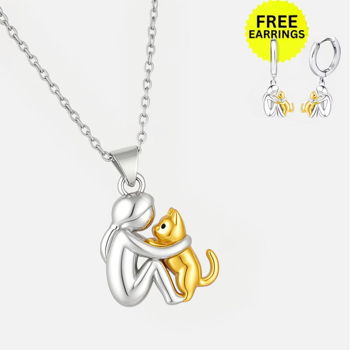 Xiaowen | Cat Mom Embrace Necklace