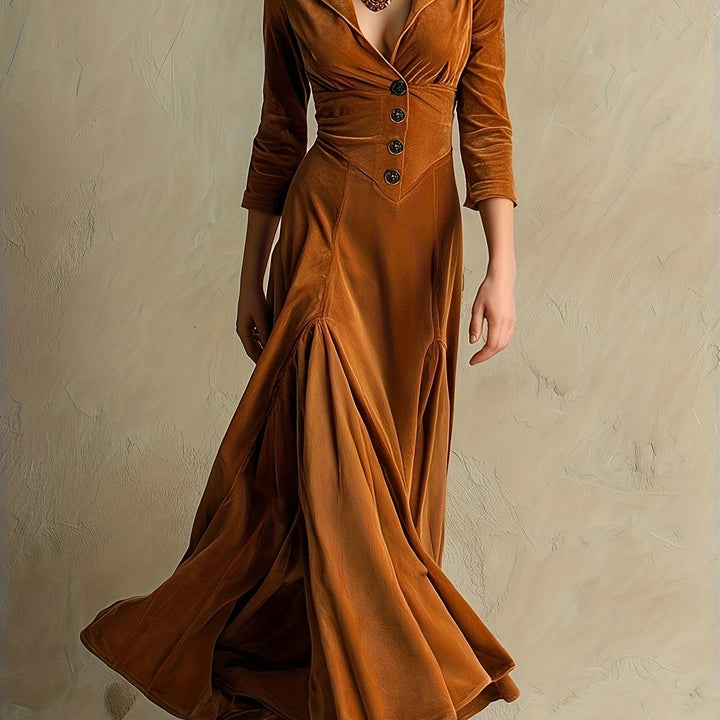 Gracie | Elegant Button-Front Collar Dress