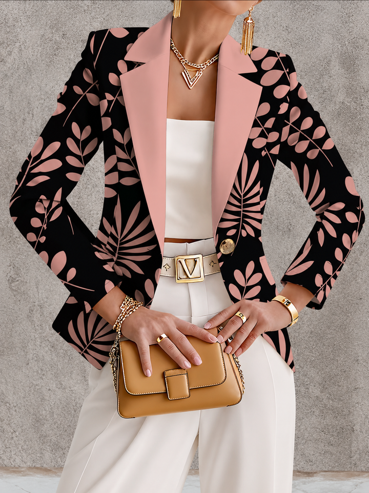 Odara | Pink Leaf Blazer