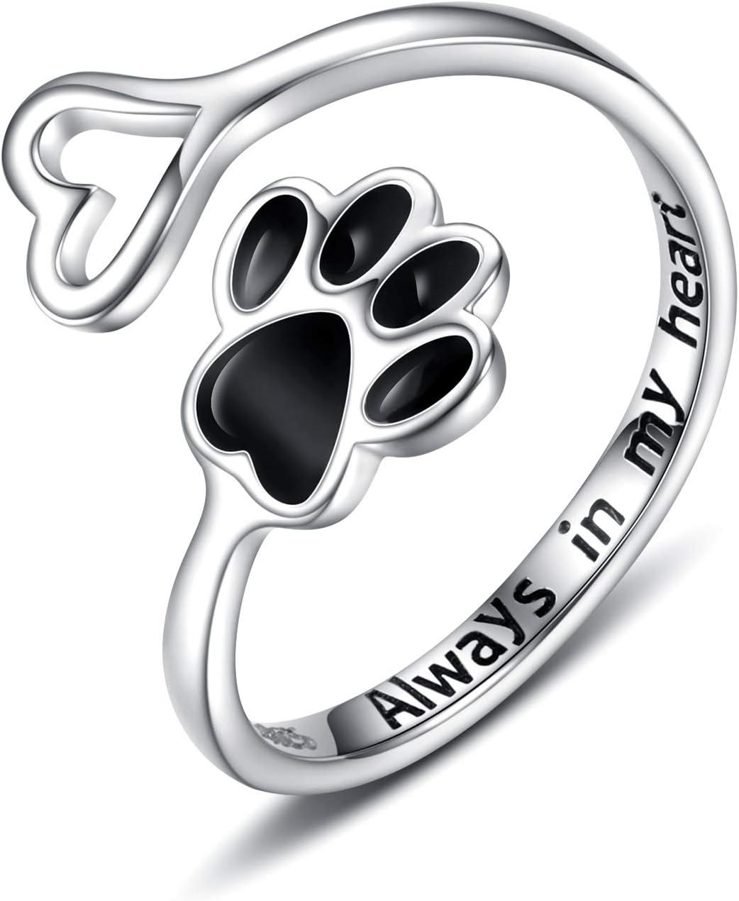 Donatella | Sterling Silver Paw Heart Ring
