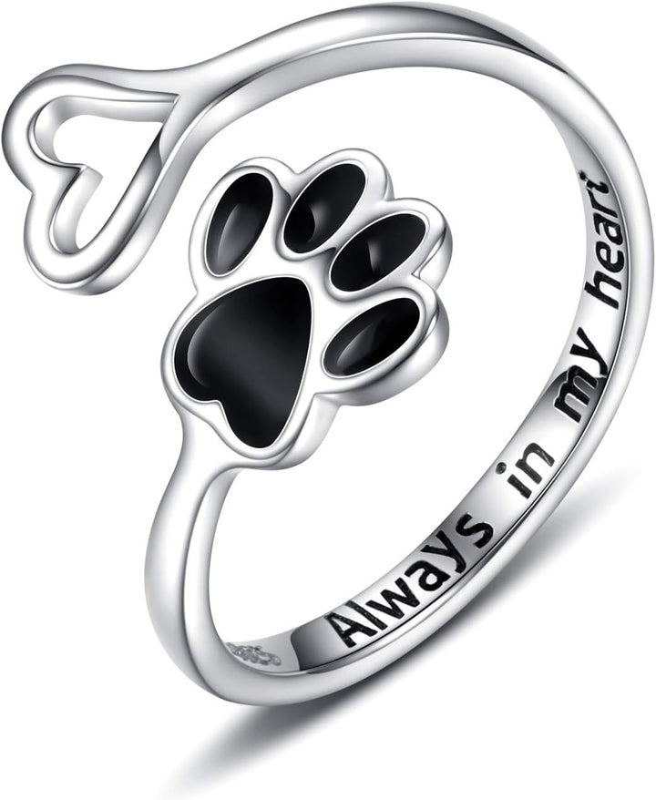 Donatella | Sterling Silver Paw Heart Ring