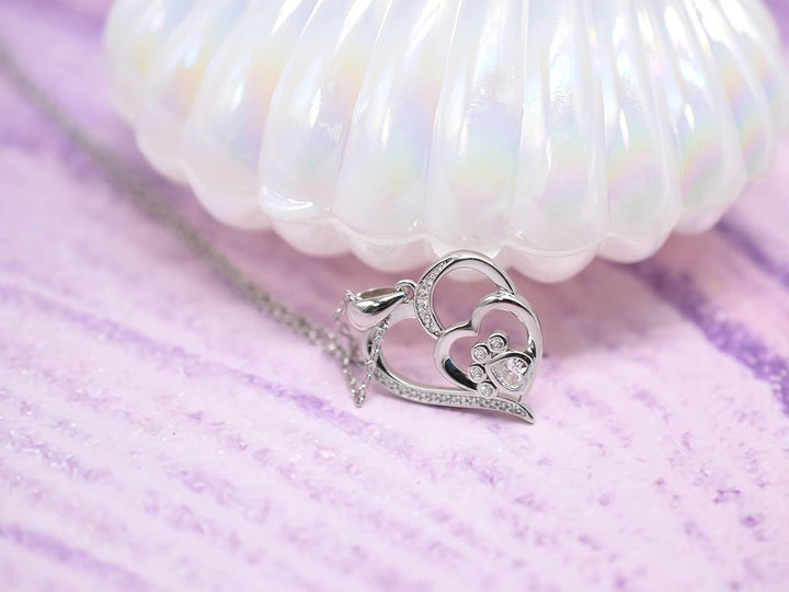 Xia | Sterling Silver Paw Heart Necklace