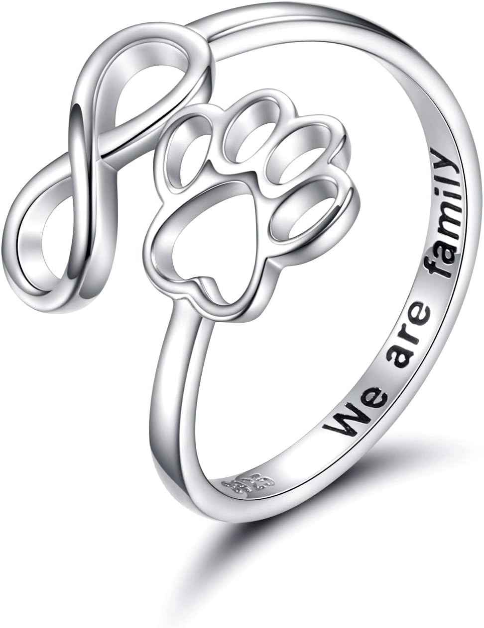 Donatella | Sterling Silver Paw Heart Ring