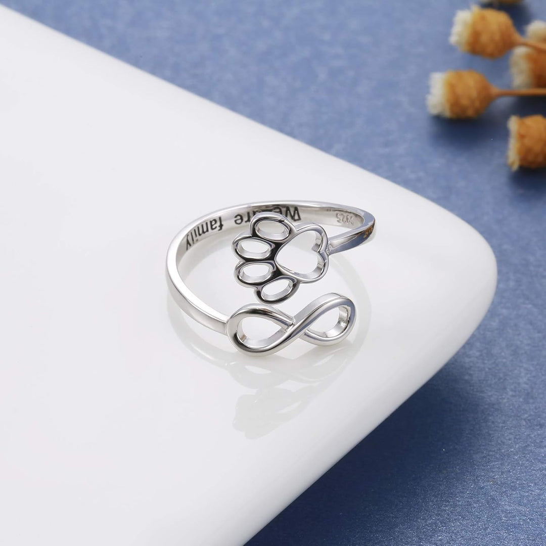 Donatella | Sterling Silver Paw Heart Ring