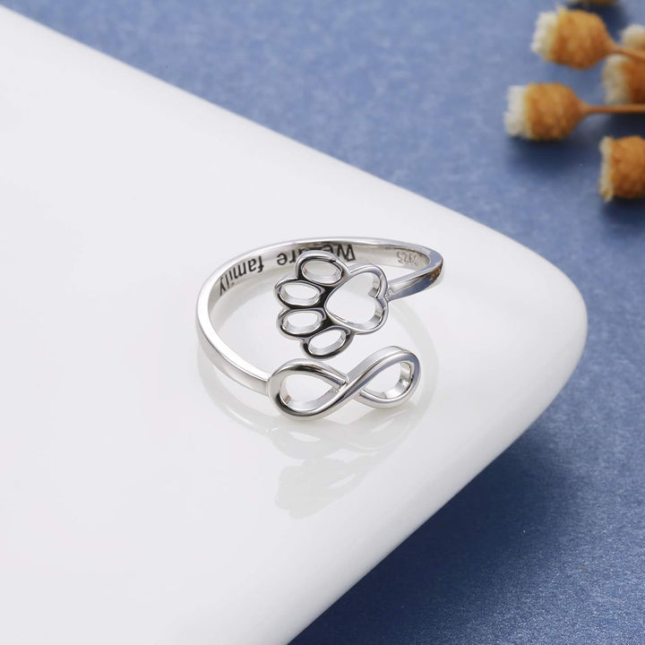Donatella | Sterling Silver Paw Heart Ring