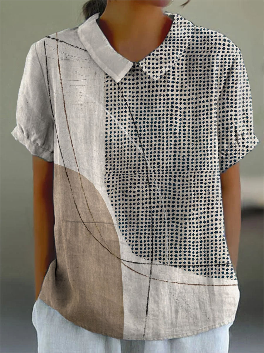 Eira | Abstract Dots and Line Print Shirt