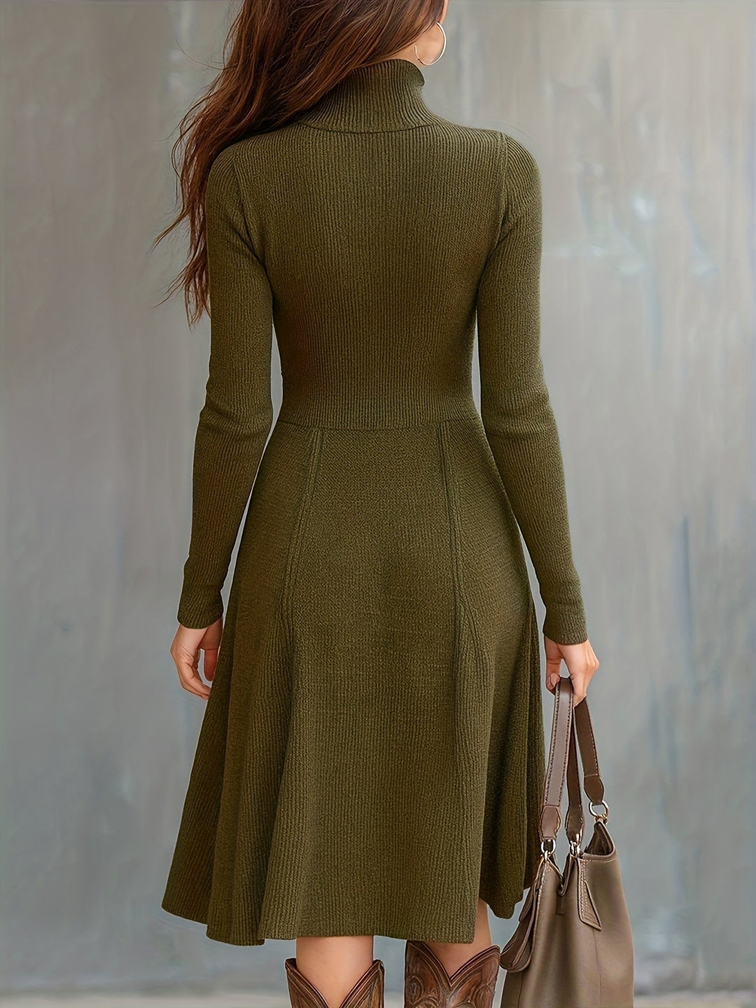 Orfina | Zippered Long Sleeve Dress