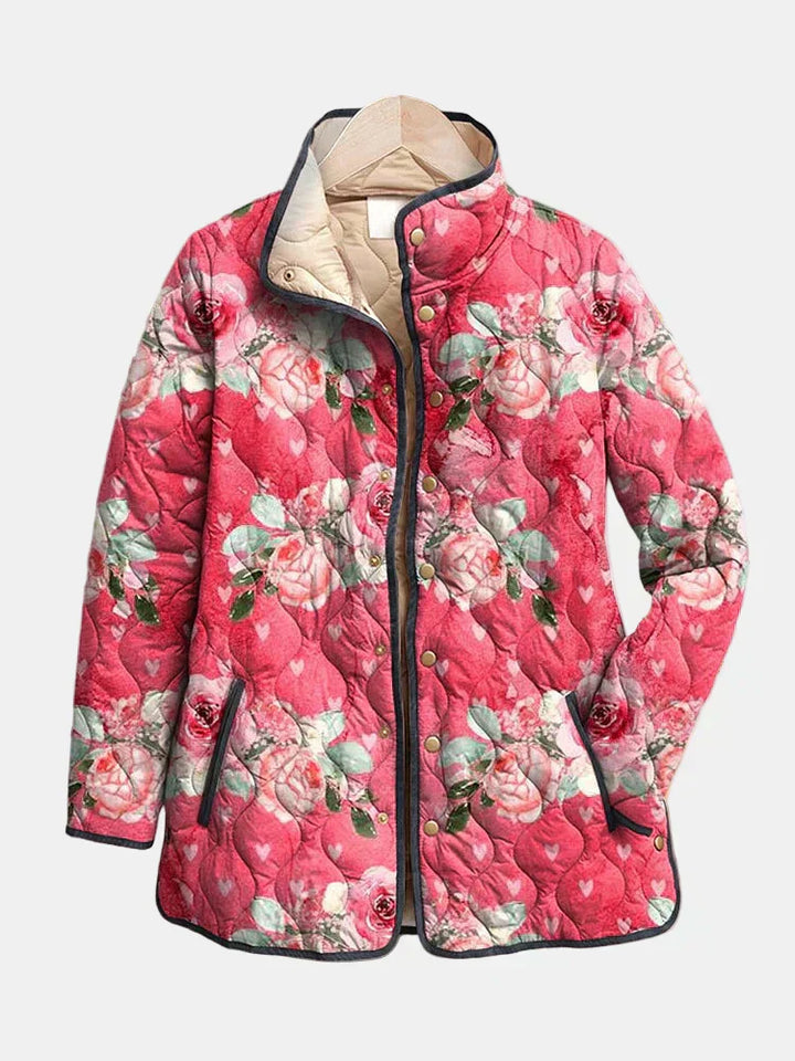 Amaya | Vintage Floral Print Quilted Jacket
