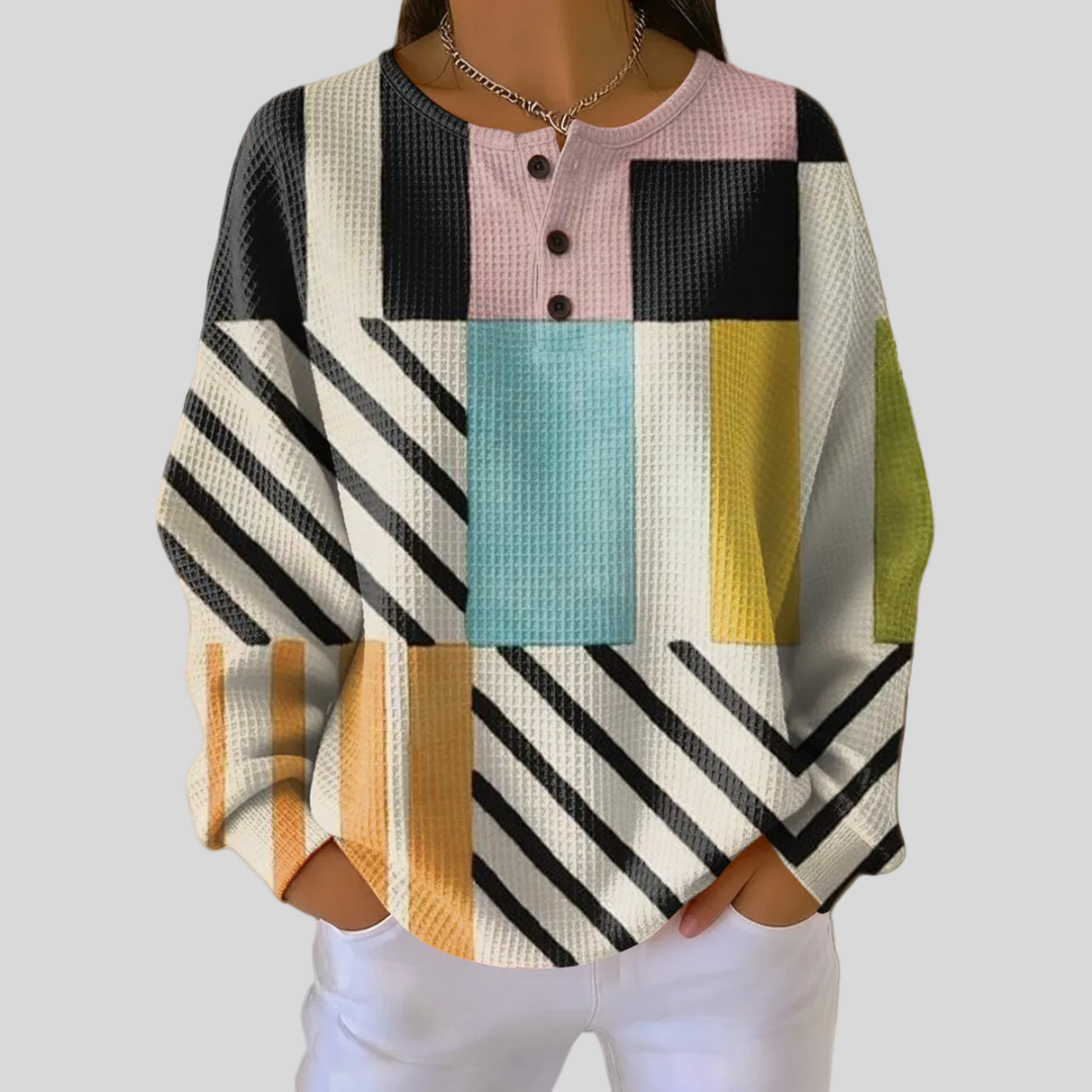 Karin | Colorful Check Pattern Sweatshirt