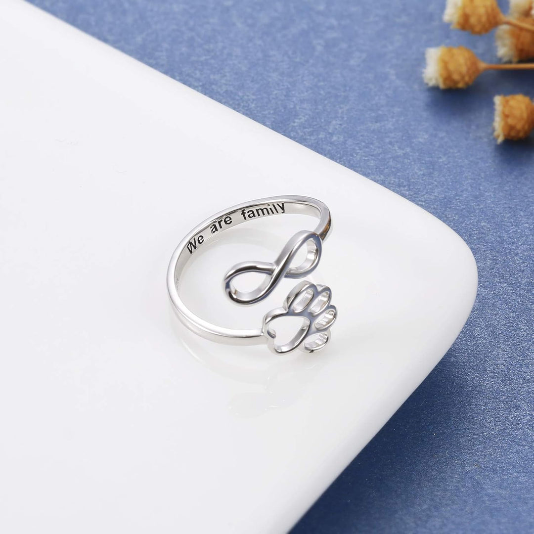Donatella | Sterling Silver Paw Heart Ring