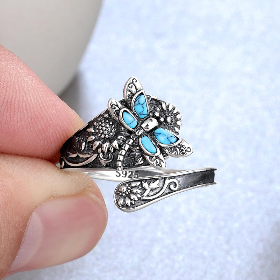 Zaria | Silver Turquoise Wrap Ring