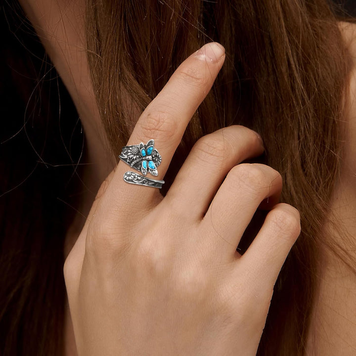 Zaria | Silver Turquoise Wrap Ring
