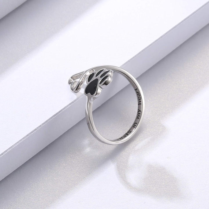 Donatella | Sterling Silver Paw Heart Ring