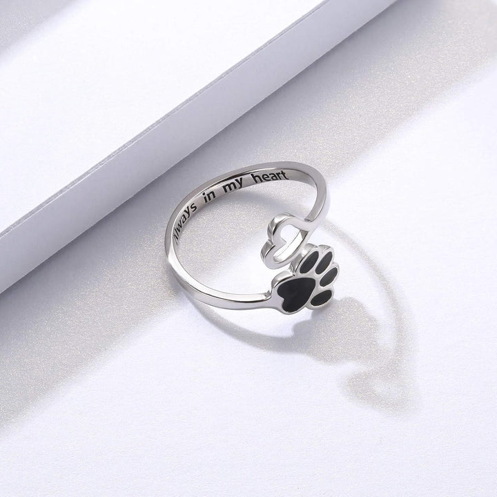 Donatella | Sterling Silver Paw Heart Ring