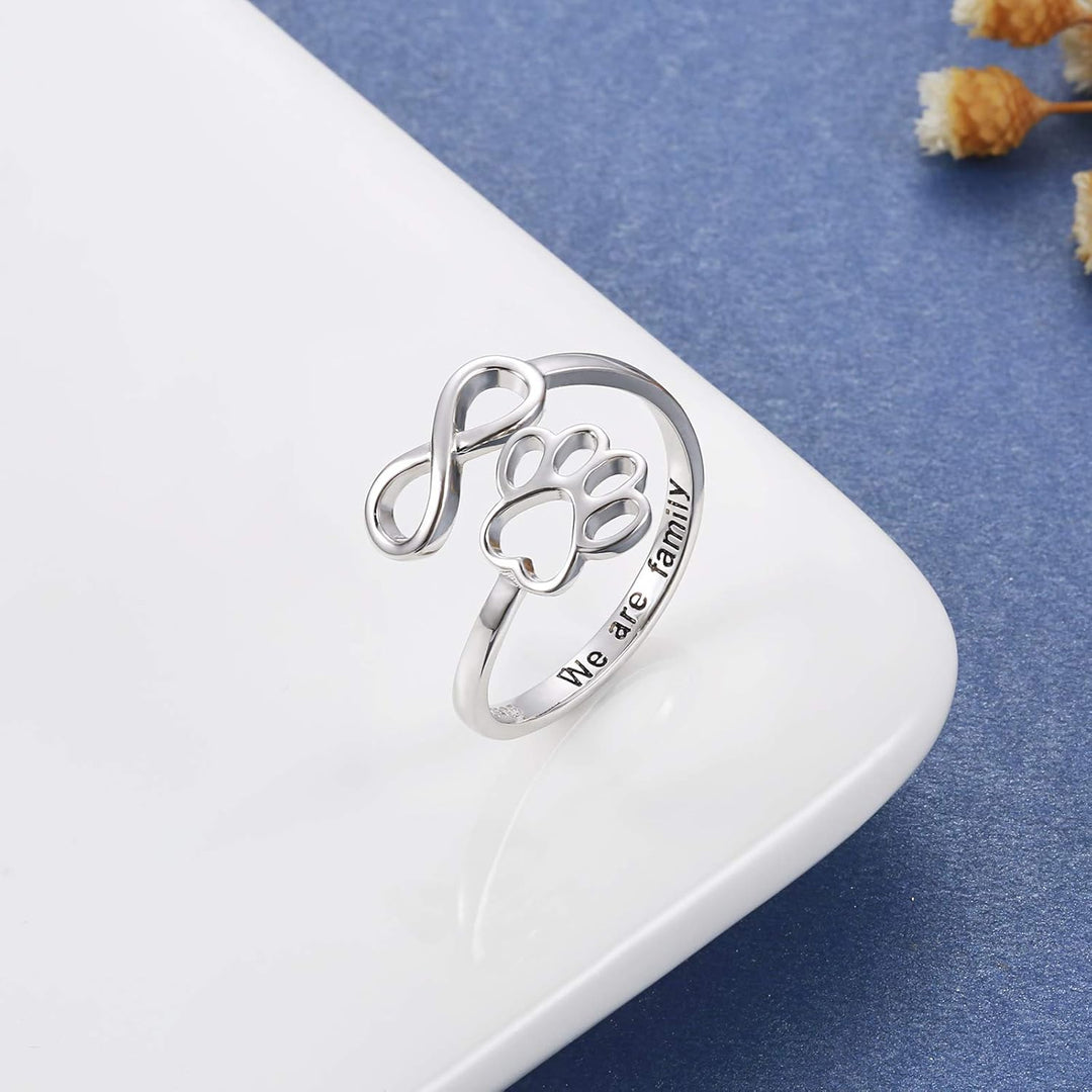 Donatella | Sterling Silver Paw Heart Ring