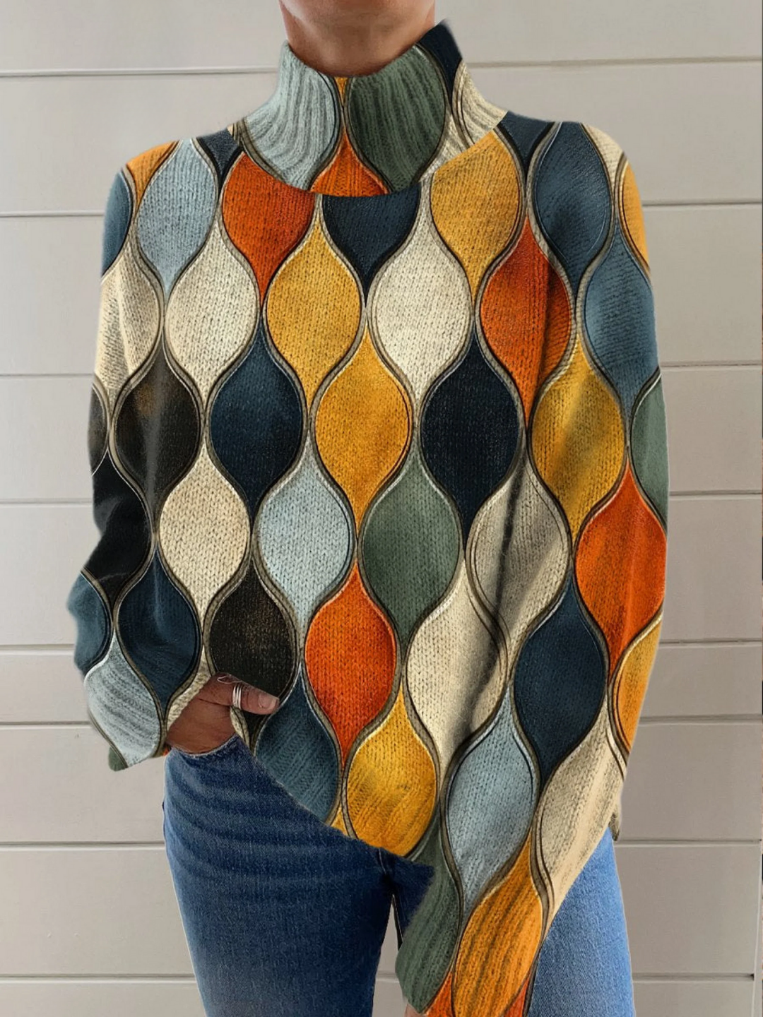 Haruka | Mock-Neck Statement Sweater
