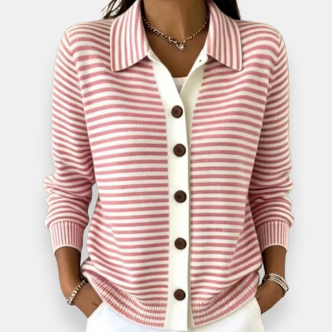 Meredith | Striped Button Cardigan