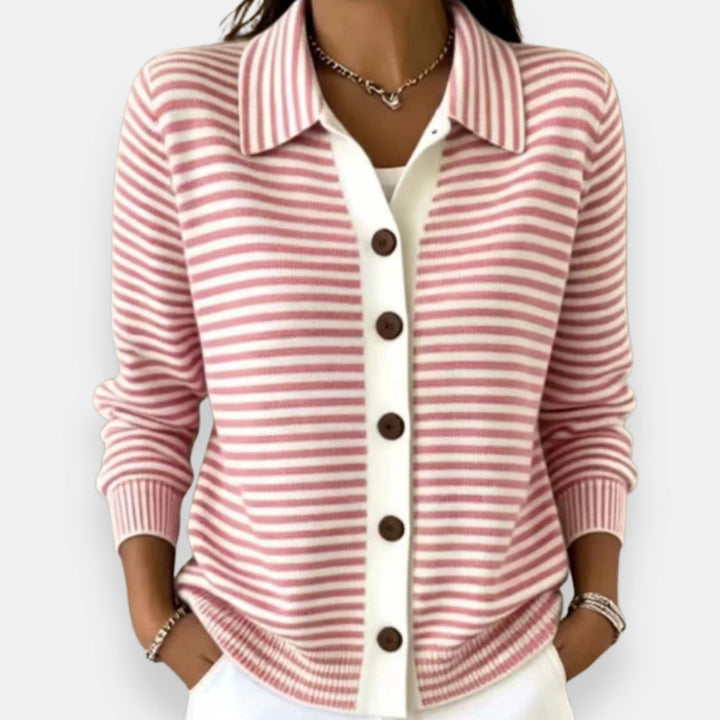 Meredith | Striped Button Cardigan