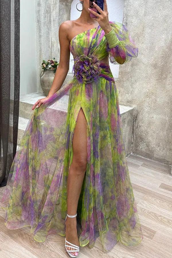 Marta | Summer Maxi Dress in Floral Print with Pleated Hem