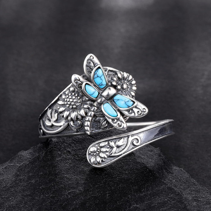 Zaria | Silver Turquoise Wrap Ring